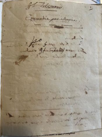 Title Page of Il Talismano original manuscript by Carlo Goldoni